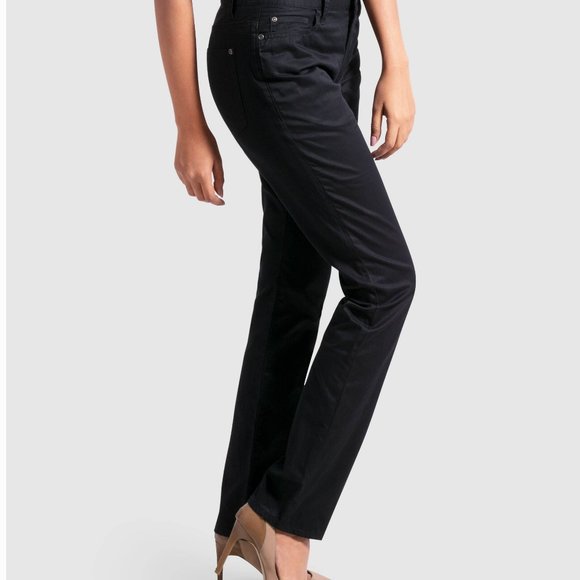 OLGYN Women Black Denim Pant Traditional Slim Fit - Picture 3 of 5